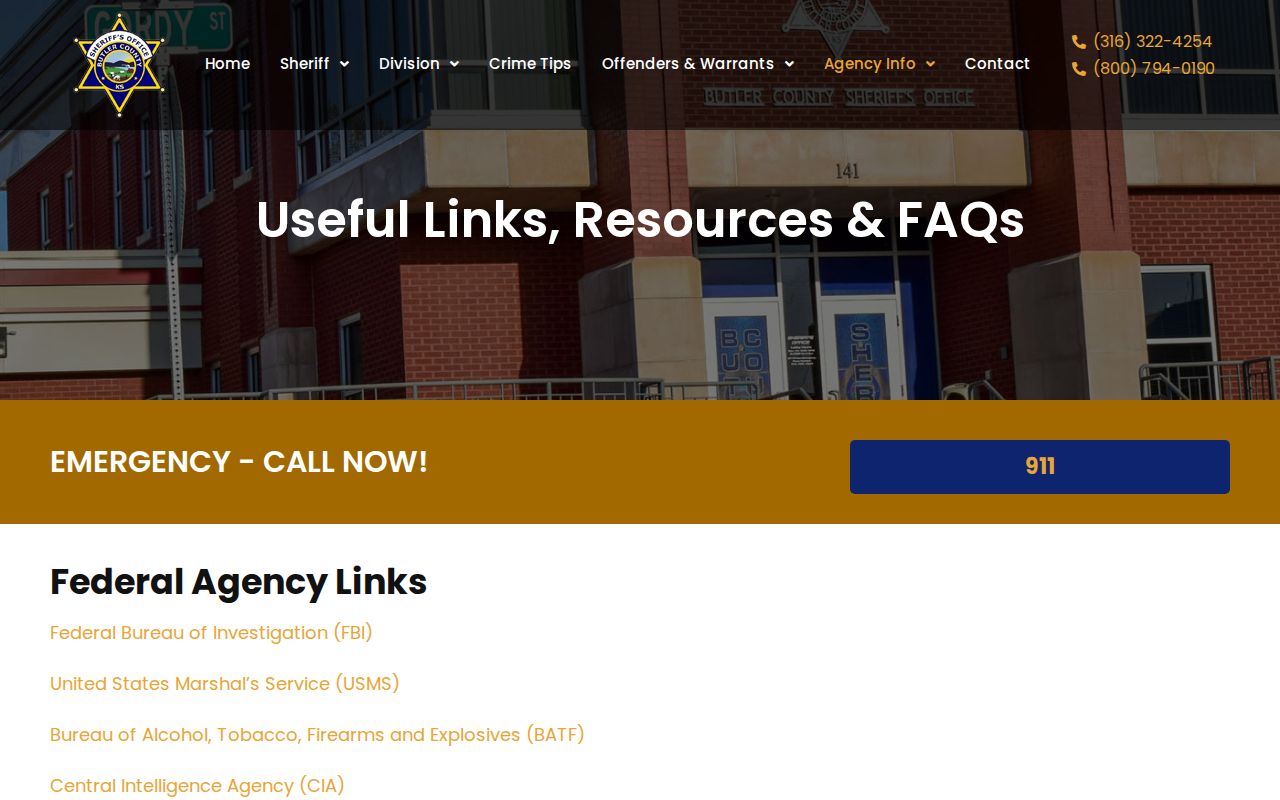 Butler County sheriff booking records and custody links